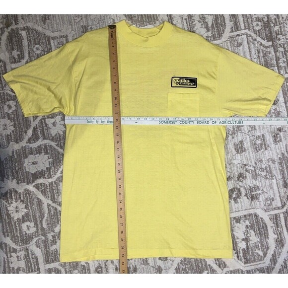 Vintage Gordie's Performance Machine Shirt Mens Extra Large Yellow Made USA 80s - Picture 9 of 15